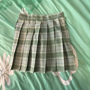 Green Plaid Women's Skirt